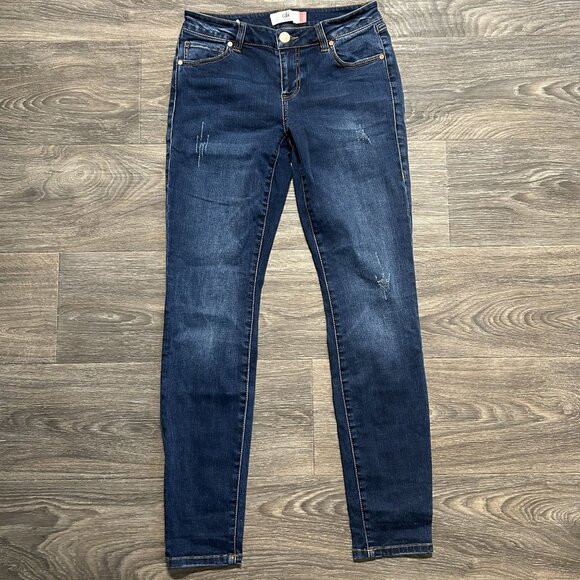 CAbi Denim - CAbi Jeans Size 4 Style 3752 Original Wash Skinny Denim Dark Wash Distressed